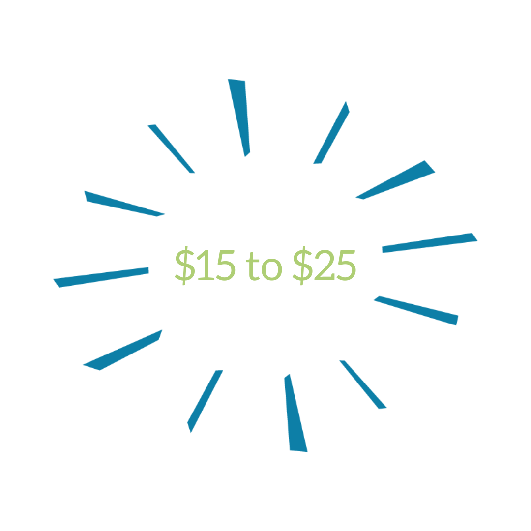 $15 to $25